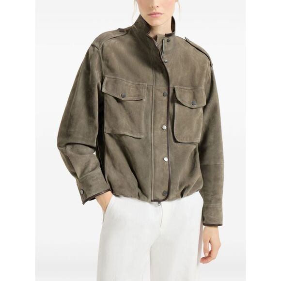 Brunello Cucinelli Women Leather Jacket - Picture 3 of 5